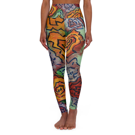 Floral Doodle - High Waisted Yoga Leggings