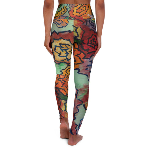 Floral Doodle - High Waisted Yoga Leggings