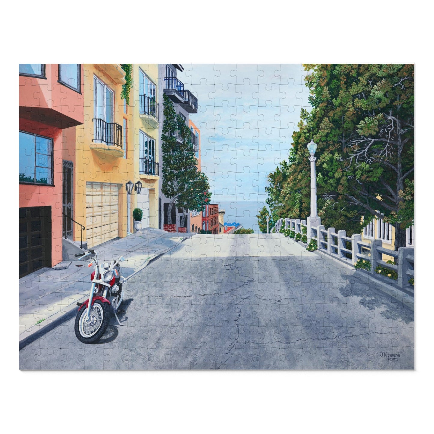 A Pause on the Filbert Steps 252 Piece Jigsaw Puzzle (14" x 11")