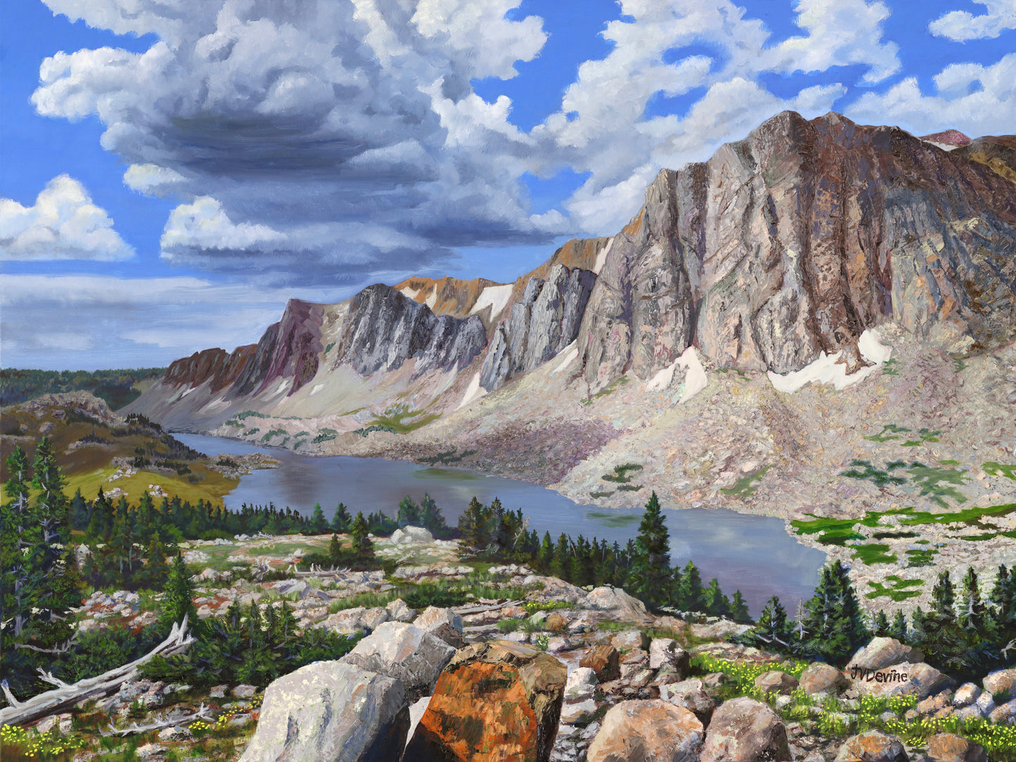 Happy Moment Looking at Lookout Lake - 48" x 36" Oil on Canvas ORIGINAL