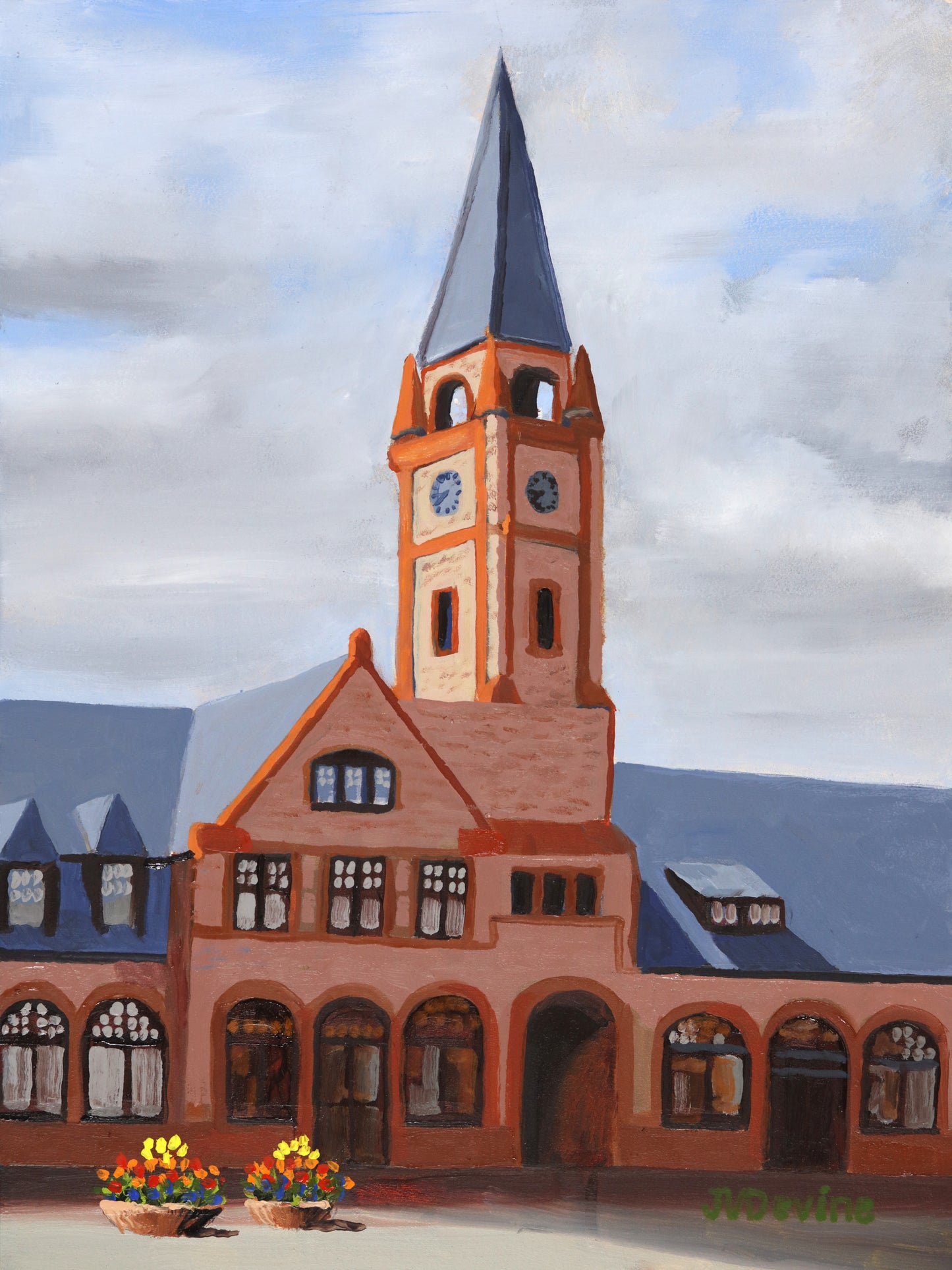 Saturday At The Depot - 9x12 Oil on Canvas Board - ORIGINAL